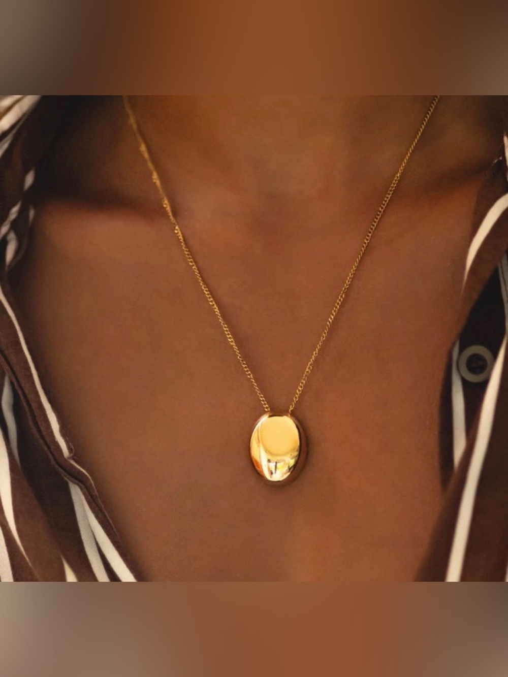 Atolea Waterproof Pebble Necklace Pendant